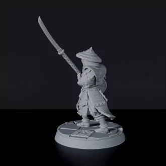 Miniature of samurai fighter Ashigaru Spearmen - Dragon Empire set for Bloodfields RPG wargame