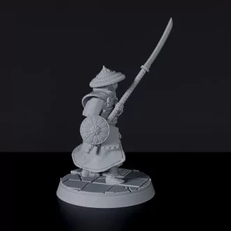 Dedicated set for Bloodfields Dragon Empire army - fantasy miniature of samurai warrior Ashigaru Spearmen