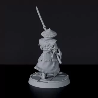 Fantasy miniature of samurai fighter Ashigaru Spearmen - Bloodfields tabletop RPG game