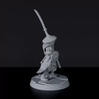 Fantasy miniature of samurai fighter Ashigaru Spearmen - Bloodfields tabletop RPG game