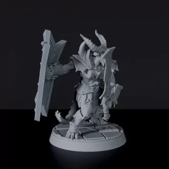 Fantasy miniature of demons warrior Demon Guards for Bloodfields tabletop RPG game