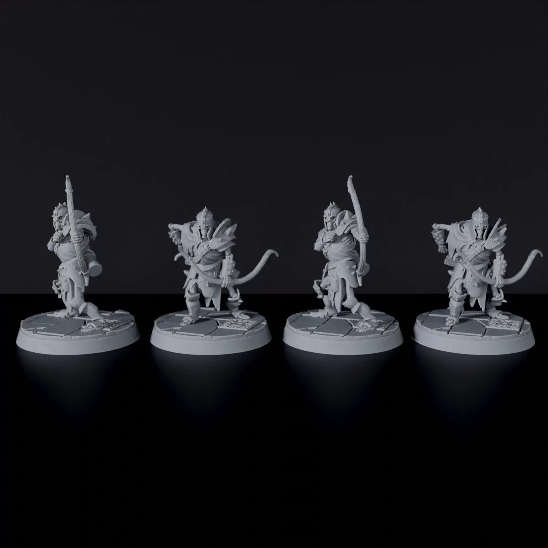 Fantasy miniature of undead warrior with bow Dominion Archers - dedicated set to army for Bloodfields