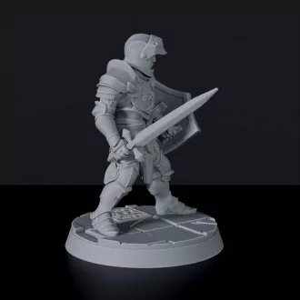 Fantasy miniature of knights fighters with sword and shield Sanctum Crusaders - dedicated set to army for Bloodfields