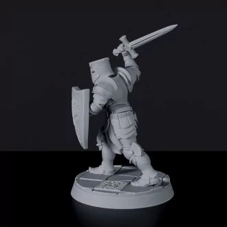 Dedicated set for Bloodfields Wildwood Brotherhood army - fantasy miniature of Sanctum Crusaders knights with sword and shield