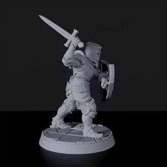 Fantasy miniatures of knights with swords and shields Sanctum Crusaders - dedicated set to army for Bloodfields