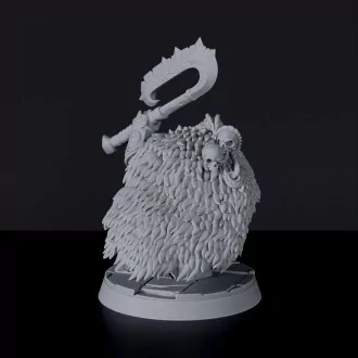 Fantasy miniatures of Volver - wolf beast with axe dedicated set to army for Bloodfields tabletop RPG game