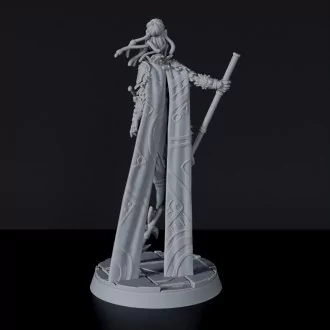 Fantasy set for RPG tabletop games - Wakaturu Queen amazon fighter with spear, sword and cloak