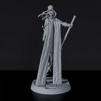 Fantasy set for RPG tabletop games - Wakaturu Queen amazon fighter with spear, sword and cloak