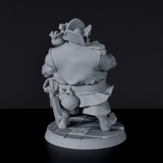 Fantasy miniatures of pirate ogre Jolly Roger with sword and hat - dedicated set to army for Bloodfields tabletop RPG game