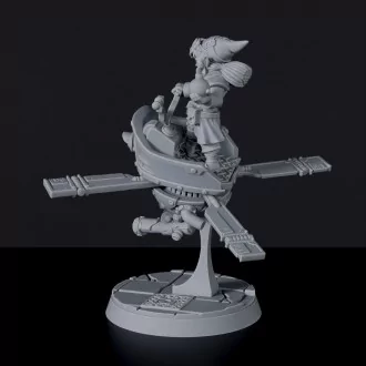 Miniature of gnome Corx in Gyrocopter flying machine - dedicated set for Bloodfields Tinkering Gnomes army