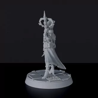 Miniature of Hilde Robben female fighter with sword, crossbow and hat - dedicated set for Bloodfields Vampire Hunters army