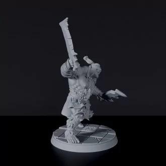 Miniature of Yaa Crashah orc warrior with swords - dedicated set for Blackland Orcs RPG army