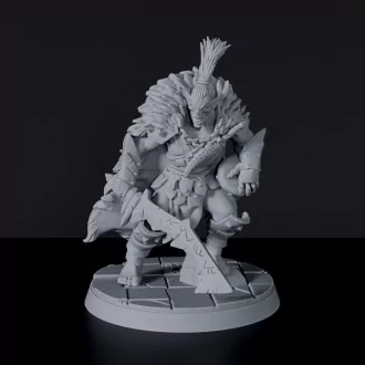 Fantasy miniatures of Shu'Var orc warrior with sword for Blackland Orcs army dedicated to Bloodfields RPG game