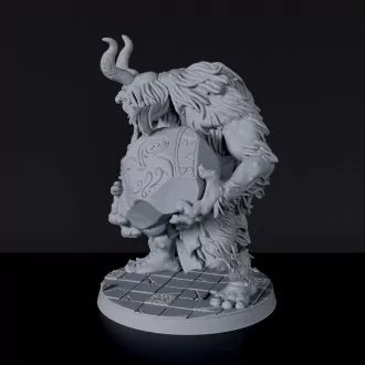 Miniature of barbarian monster Roogarin with stone - dedicated set for Bloodfields Roaming Barbarians army