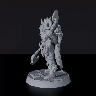 Miniature of Gyratos barbarian fighter with axes - dedicated set for Bloodfields Roaming Barbarians army