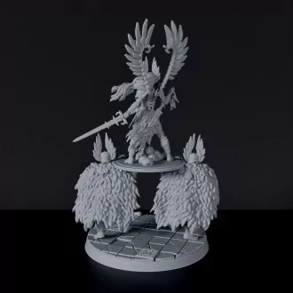 Miniature of Vindicta Raid Queen barbarian queen fighter with sword - dedicated set for Roaming Barbarians RPG army