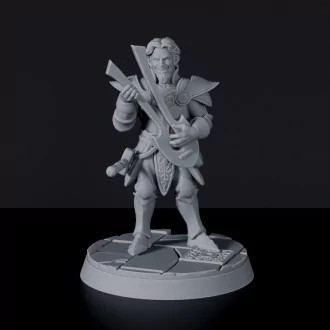Fantasy miniatures of knight bard Hyacinth de Obertone with sword and armor - dedicated set to army for Bloodfields