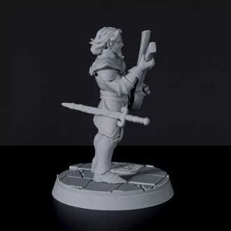 Dedicated set for Bloodfields Griffon Knights army - fantasy miniature of Hyacinth de Obertone knight bard with sword