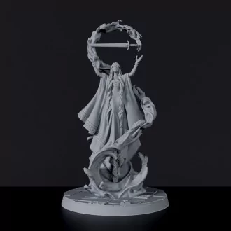 Fantasy miniatures of knight female wizard Lady Liliana with sword - Bloodfields tabletop RPG game