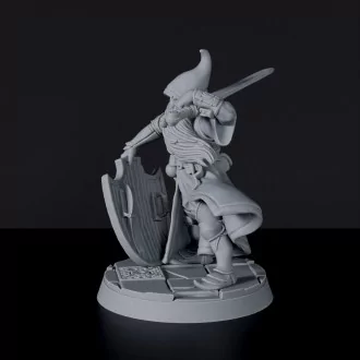 Miniature of dwarves warrior with shield and sword Hadri Ironmage - dedicated set for Bloodfields Mercenaries army