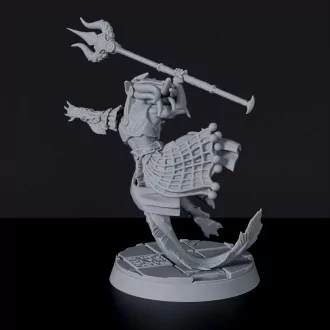 Fantasy miniature of pirate sea beast Sha'Ssar The Focused for Bloodfields tabletop RPG game