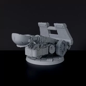 Fantasy miniature of warmachine Catapult for Bloodfields tabletop RPG game