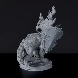 Dedicated set for Bloodfields Demonic Kingdom army - fantasy miniature of demons beast Grogo the Crusher with shield and axe