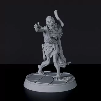 Fantasy miniature of undead warriors with axe and sword Zombies - dedicated set to army for Bloodfields