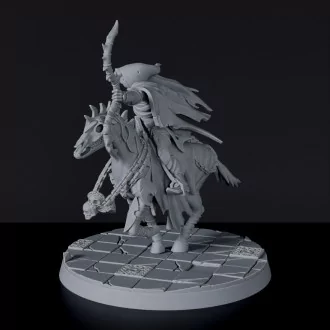Miniature of undead ranger Runn the Hellshot on horse beast - Undead Dominion dedicated set for Bloodfields tabletop wargame