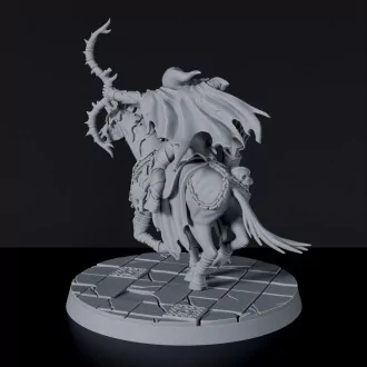Fantasy miniature of undead ranger on horse Runn the Hellshot with bow - dedicated set to army for Bloodfields