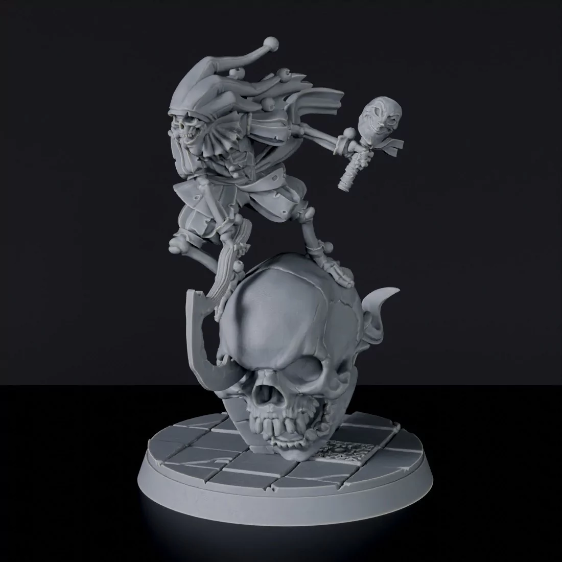 Fantasy miniature of undead wizard with wand Devlin the Skullrider - dedicated set to army for Bloodfields