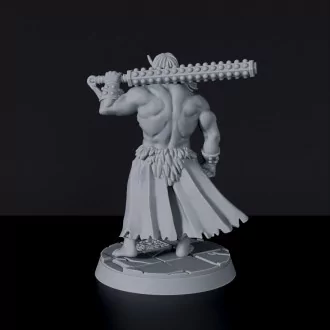 Fantasy miniature of samurai fighter Naru The Exile - Bloodfields tabletop RPG game