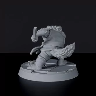 Fantasy miniature of asian Tanuki - asian fox with sword Bloodfields tabletop RPG game