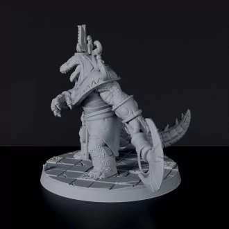 Miniature of Rerrkor Might Of Ur lizard fighter with axe - Gods of Sun and Sand set for Bloodfields wargame