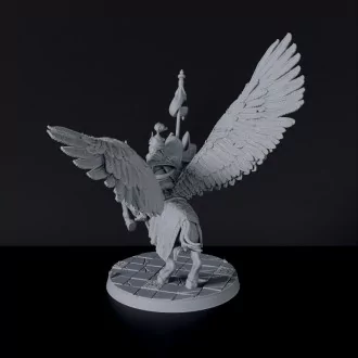 Miniature of arabic Emir Raheem IV fighter with spear on flying horse - Bazaar of Miracles dedicated set for Bloodfields wargame