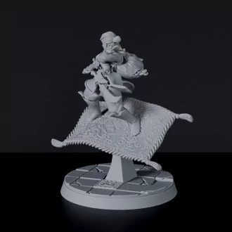 Miniature of arabic Ali Dhin flying fighter with gun and monkey - Bazaar of Miracles dedicated set for Bloodfields wargame