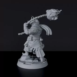 Fantasy miniature of arabic Maso'Thun with sword and cloak for Bloodfields tabletop RPG game