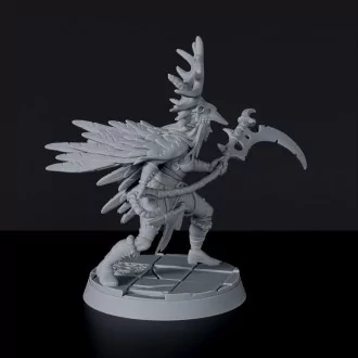 Dedicated set for Bloodfields Sullen Swampfolk army - fantasy miniature of Na'Leera Naturalist warrior with scythe