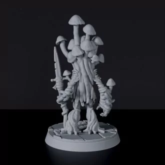 Fantasy miniature Shroom Elder forest beast fighter with spear for Bloodfields tabletop RPG game