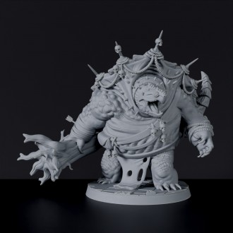 Fantasy miniatures Beastoise big turtle monster with skulls for Bloodfields tabletop RPG game