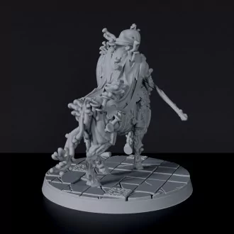 Dedicated set for Bloodfields Sullen Swampfolk army - fantasy miniature of Darr Mushroomancer swamp sorcerer with staff on horse