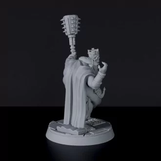 Dedicated set for Bloodfields Sullen Swampfolk army - fantasy miniature of King Obbleh with staff, cloak, crown and skull