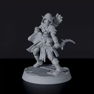 Fantasy miniatures of elf Carmina Mis'Trin with bow and quiver - dedicated set to army for Bloodfields tabletop RPG game