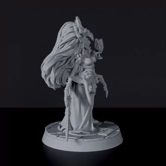 Dedicated set for Bloodfields Everdark Elves army - fantasy miniature of elf Vazaya Seven'Sa with sword and cup