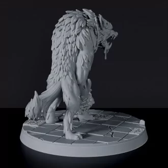 Fantasy miniature of Mo Ris werewolf warrior - dedicated set to army for Bloodfields tabletop RPG game