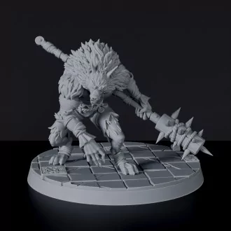 Fantasy miniatures of Lupo werewolf warrior - dedicated set to army for Bloodfields tabletop RPG game