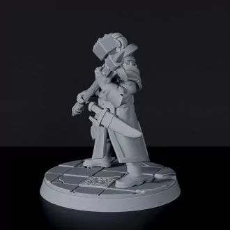 Miniature of Brutus the General werewolf fighter with hammer and sword - dedicated set for Bloodfields tabletop wargame