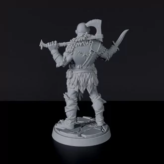 Miniature of Golatiah Male Warrior with sword and axe - dedicated fighter set to army for fantasy tabletop RPG games