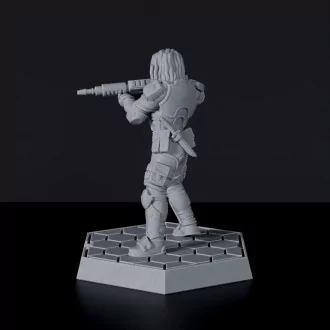 SCI-FI female warrior with gun and knife - Mrs Smith for Gridwars tabletop wargame