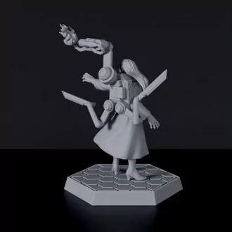 Sci fi female with steel backpack implant - Doctor Prince CTO miniature for Gridwars Corporation army